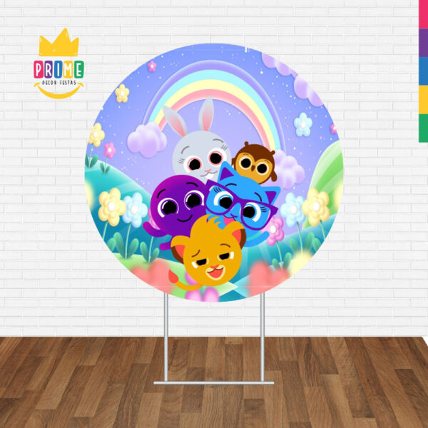 Painel Redondo 3D Bolofofos Arco Iris Sublimado - Image 2