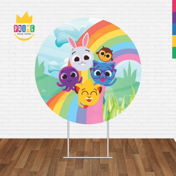 Painel Redondo 3D Bolofofo Arco Iris Sublimado - Image 2