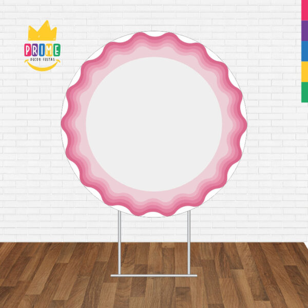 Painel Redondo 3D Bordado Rosa Tecido Sublimado - Image 2