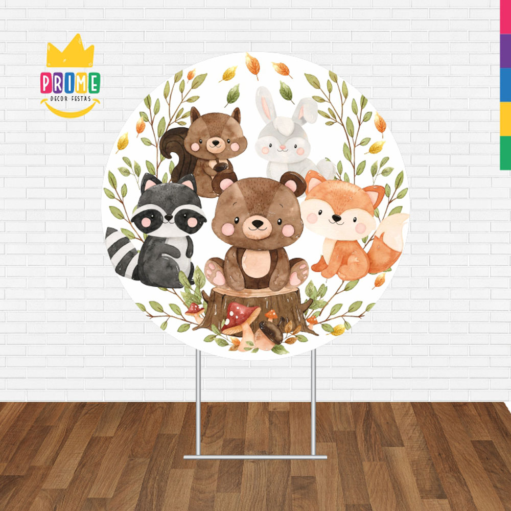 Painel Redondo 3D Bosque Encantado Tecido Sublimado - Imagem 2