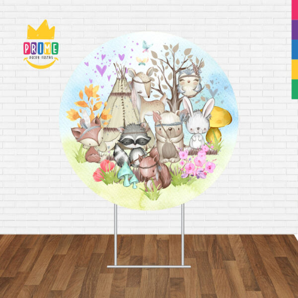 Painel Redondo 3D Bosque Encantado Tecido Sublimado - Image 2