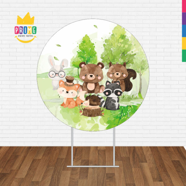 Painel Redondo 3D Bosque Encantado Tecido Sublimado - Image 2