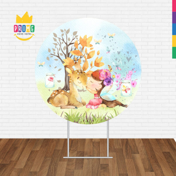 Painel Redondo 3D Bosque Fada Tecido Sublimado - Image 2