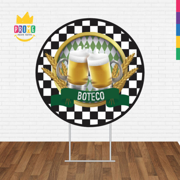 Painel Redondo 3D Boteco Chopp Tecido Sublimado - Image 2
