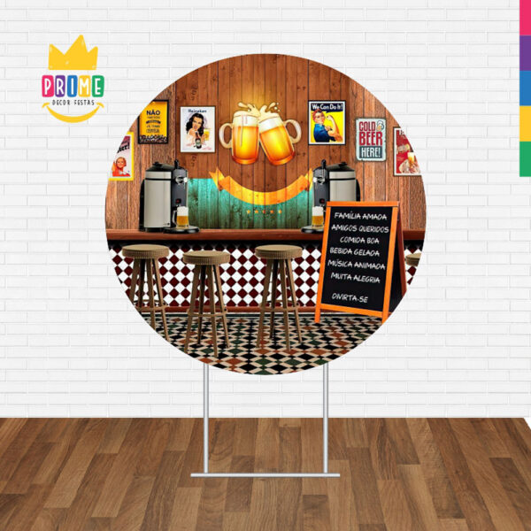 Painel Redondo 3D Boteco Bar Tecido Sublimado - Image 2