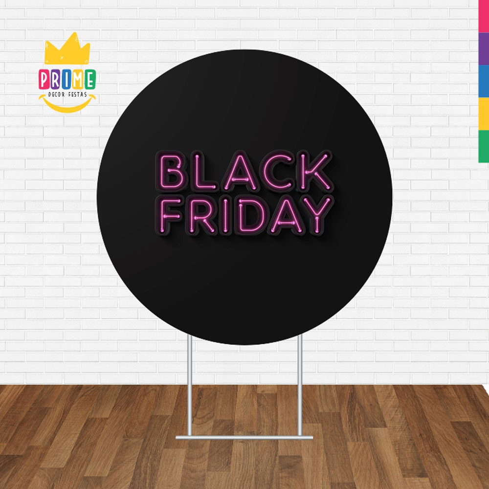 Painel Redondo 3D Black Friday Tecido Sublimado - Imagem 2