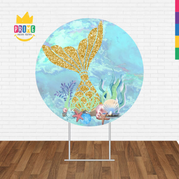 Painel Redondo 3D Cauda Sereia Tecido Sublimado - Image 2