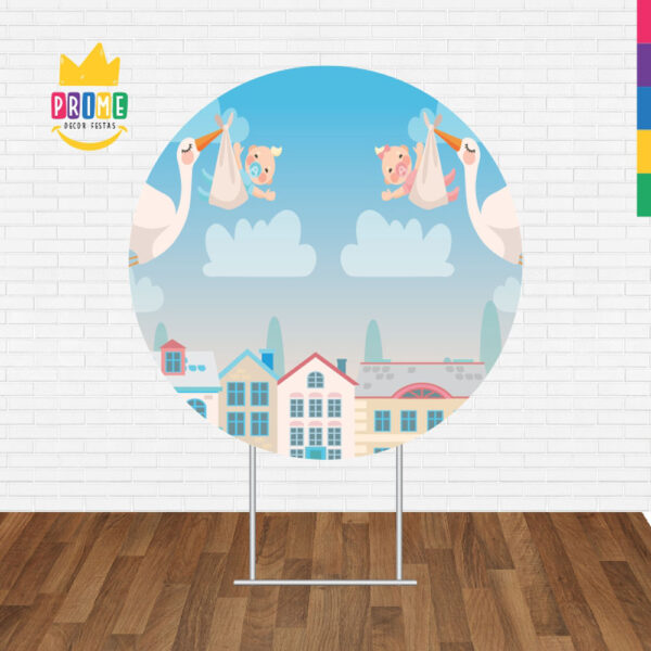 Painel Redondo 3D Chá Revelação Tecido Sublimado - Image 2