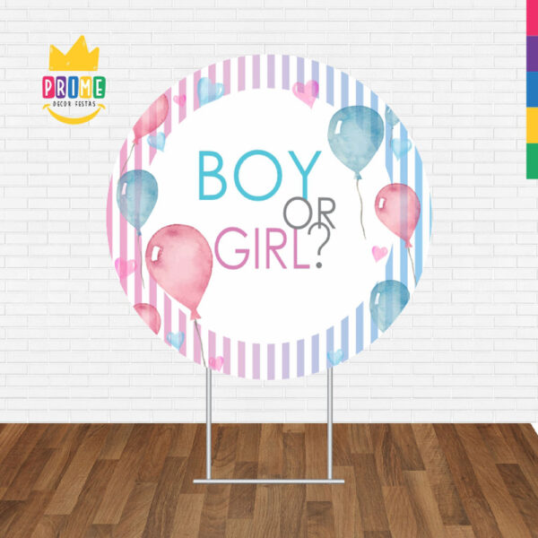 Painel Redondo 3D Chá Revelação Boy ou Girl Tecido Sublimado - Image 2