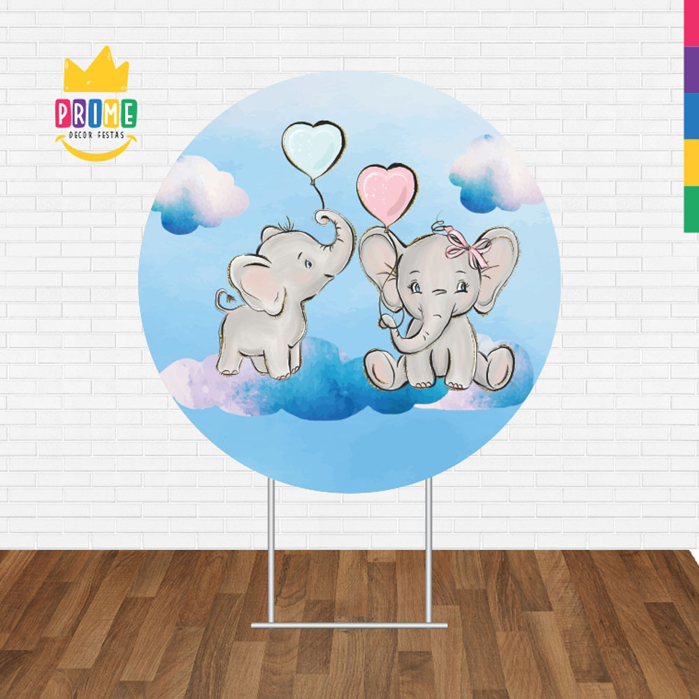 Painel Redondo 3D Chá Revelação Tecido Sublimado - Imagem 2