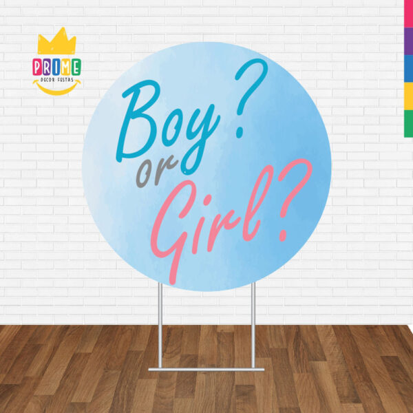 Painel Redondo 3D Chá Revelação Boy ou Girl Tecido Sublimado - Image 2