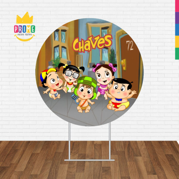 Painel Redondo 3D Chaves Cute Tecido Sublimado - Image 2