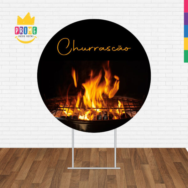 Painel Redondo 3D Churrasco Tecido Sublimado - Image 2