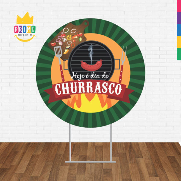 Painel Redondo 3D Churrasco Tecido Sublimado - Image 2