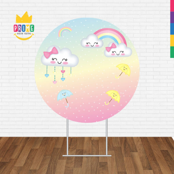 Painel Redondo 3D Chuva de Amor Tecido Sublimado - Image 2