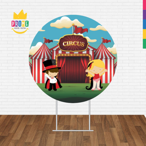 Painel Redondo 3D Circo Tecido Sublimado - Image 2