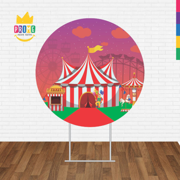 Painel Redondo 3D Circo Tecido Sublimado - Image 2