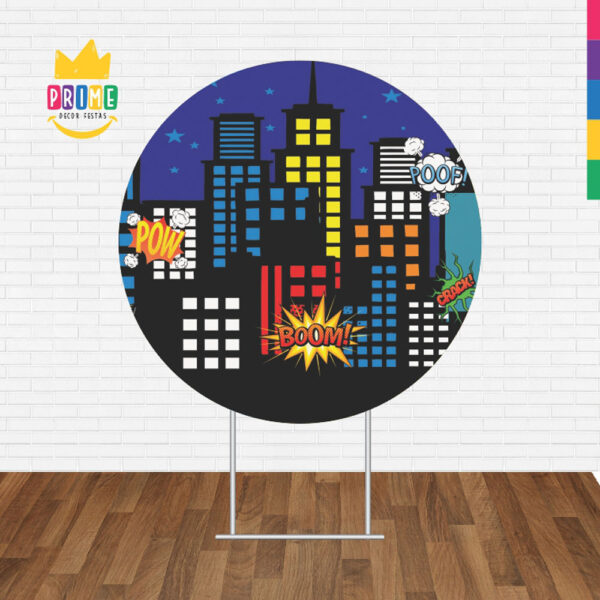 Painel Redondo 3D Comic Tecido Sublimado - Image 2