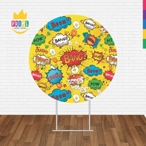 Painel Redondo 3D Comic Tecido Sublimado - Image 2