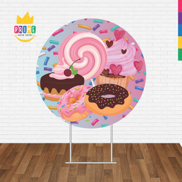 Painel Redondo 3D Confeitaria Tecido Sublimado - Image 2