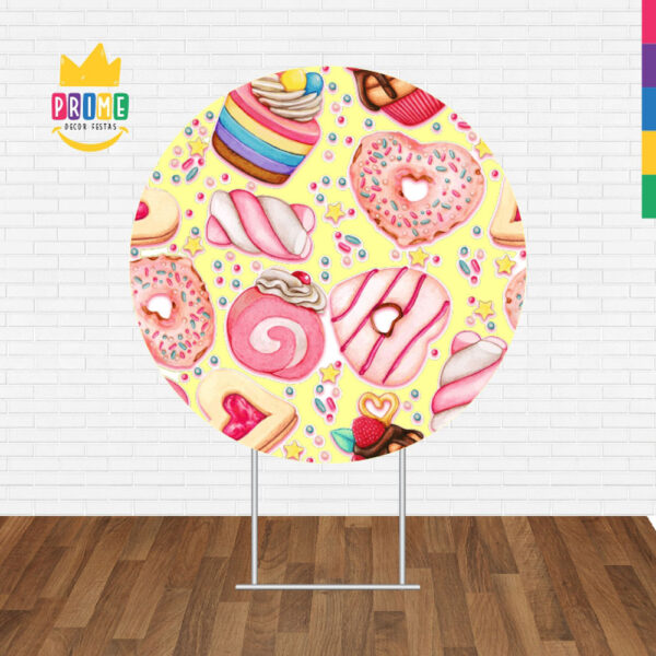Painel Redondo 3D Confeitaria Tecido Sublimado - Image 2