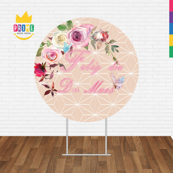 Painel Redondo 3D Dia das Mães Tecido Sublimado - Image 2