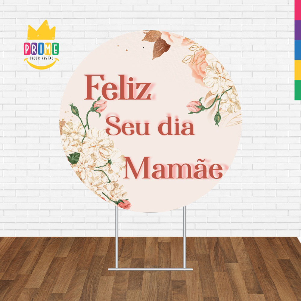 Painel Redondo 3D Dia das Mães Tecido Sublimado - Imagem 2