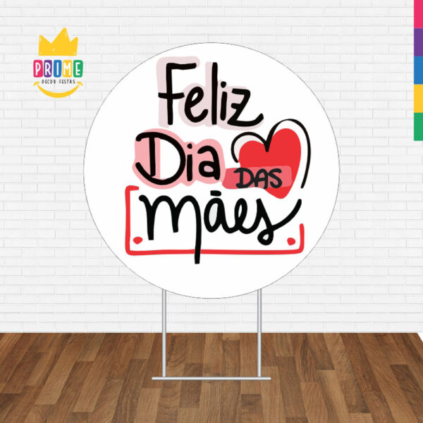 Painel Redondo 3D Feliz Dia das Mães Tecido Sublimado - Image 2