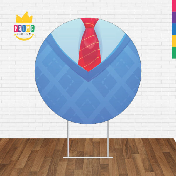 Painel Redondo 3D Dia dos Pais Azul Tecido Sublimado - Image 2
