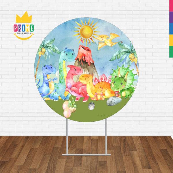 Painel Redondo 3D Dino Baby Tecido Sublimado - Image 2