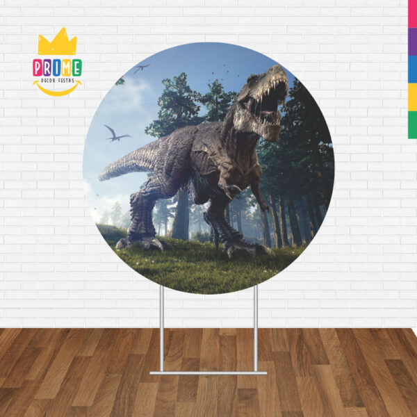 Painel Redondo 3D Dinossauro Tecido Sublimado - Image 2
