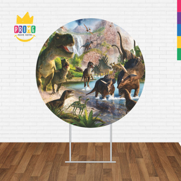 Painel Redondo 3D Dinossauro Tecido Sublimado - Image 2