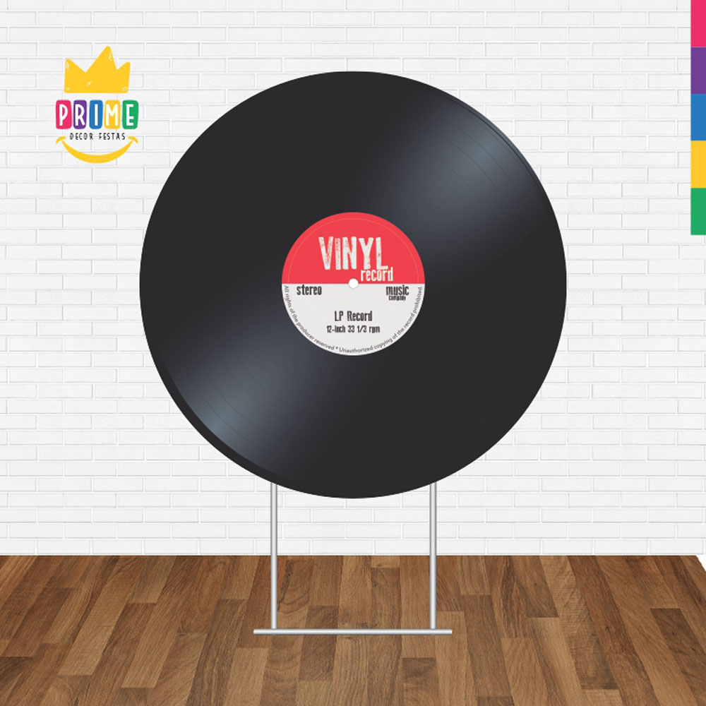 Painel Redondo 3D Disco Vinil Tecido Sublimado - Imagem 2