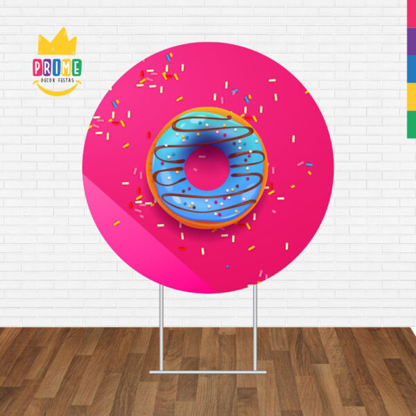 Painel Redondo 3D Doces Rosa Tecido Sublimado - Image 2