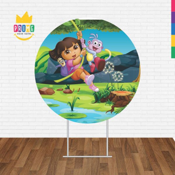 Painel Redondo 3D Dora Aventureira Tecido Sublimado - Image 2