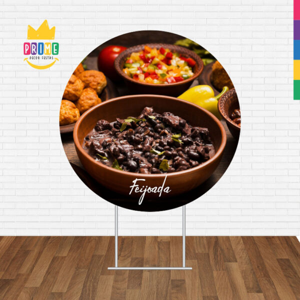 Painel Redondo 3D Feijoada Tecido Sublimado - Image 2