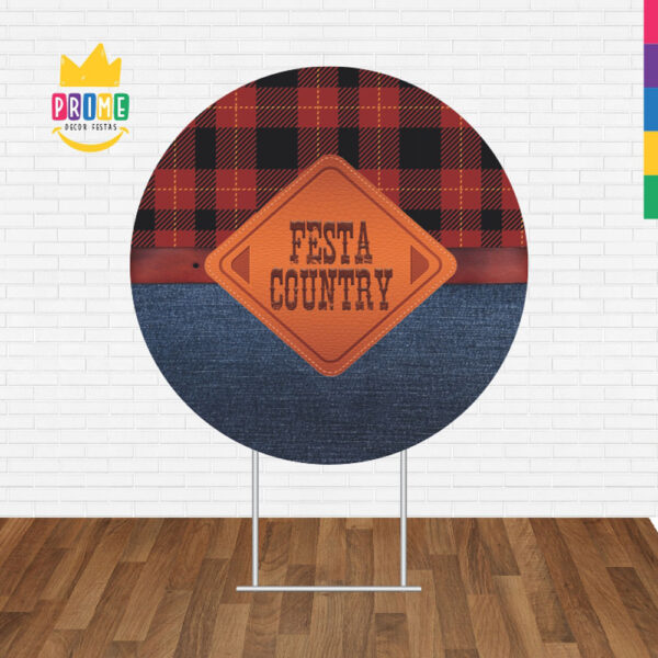 Painel Redondo 3D Festa Country Tecido Sublimado - Image 2