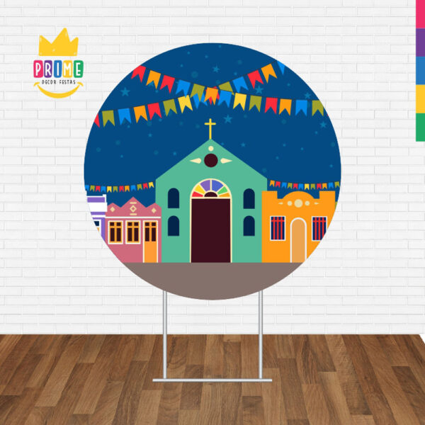Painel Redondo 3D Festa Junina Tecido Sublimado - Image 2