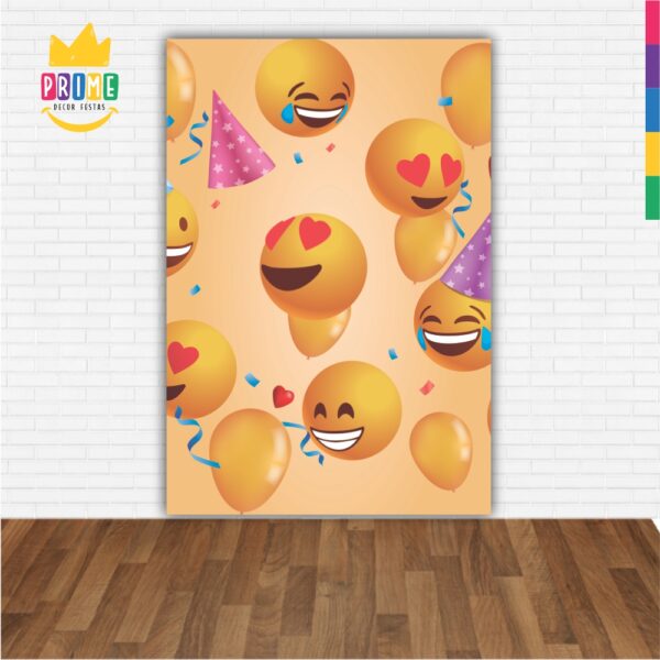Painel de Festa Retangular 3D Emoji Casadinho 1,50m x 2,20m - Image 2