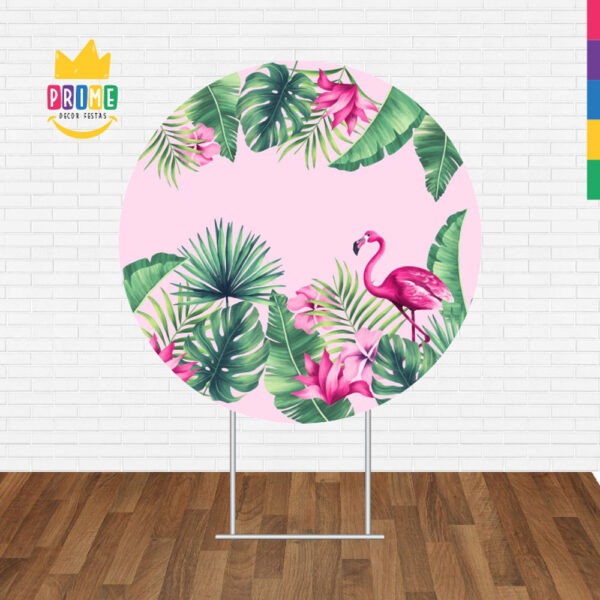 Painel Redondo 3D Flamingo Tecido Sublimado - Image 2