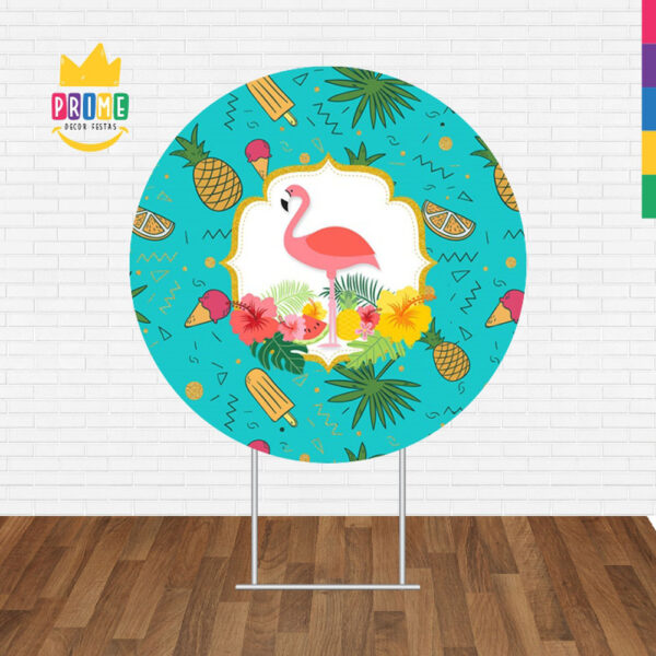 Painel Redondo 3D Flamingo Tecido Sublimado - Image 2