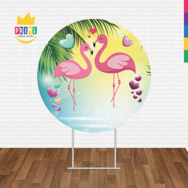Painel Redondo 3D Flamingo Tecido Sublimado - Image 2