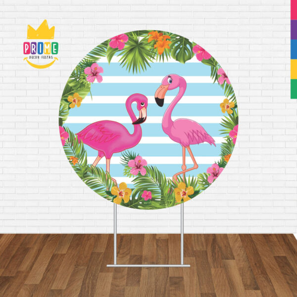 Painel Redondo 3D Flamingo Tecido Sublimado - Image 2