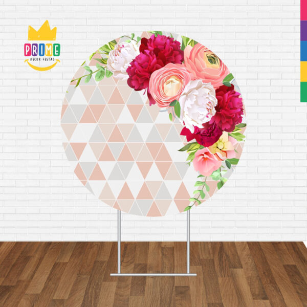 Painel Redondo 3D Floral Tecido Sublimado - Image 2