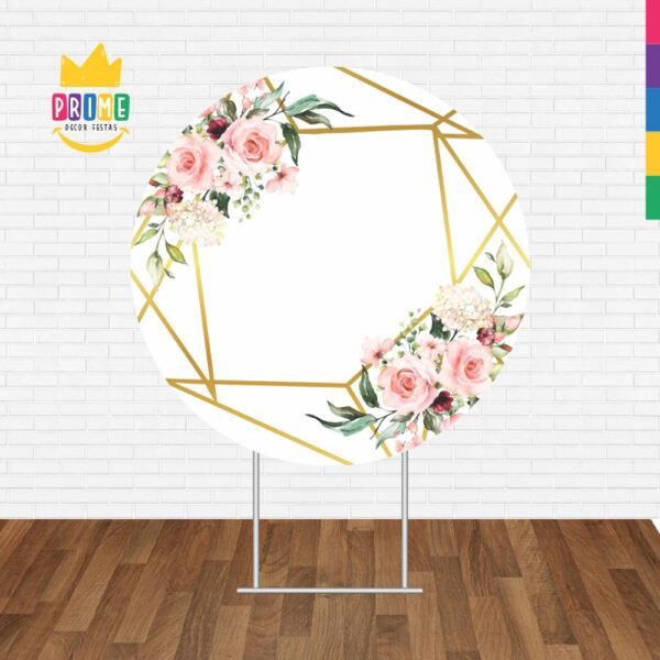 Painel Redondo 3D Floral Tecido Sublimado - Image 2