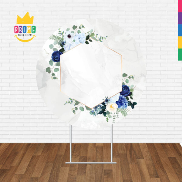 Painel Redondo 3D Floral Tecido Sublimado - Image 2