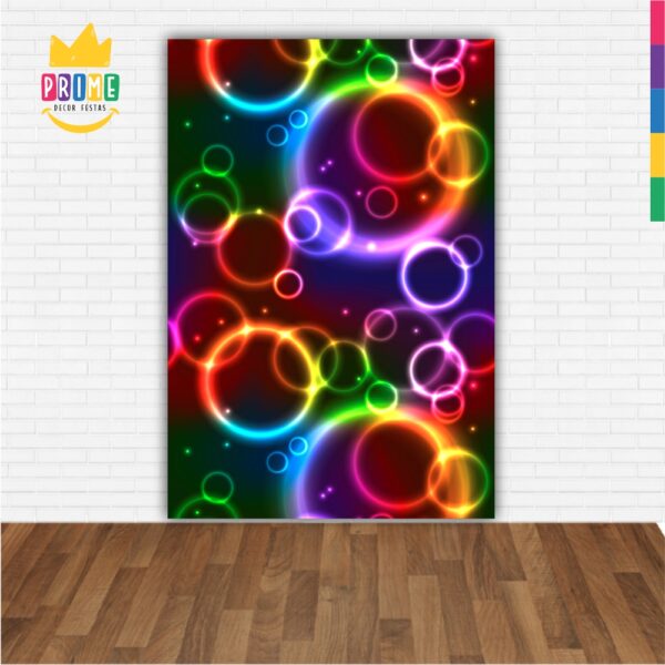 Painel de Festa Retangular 3D Neon Casadinho 1,50m x 2,20m - Image 2