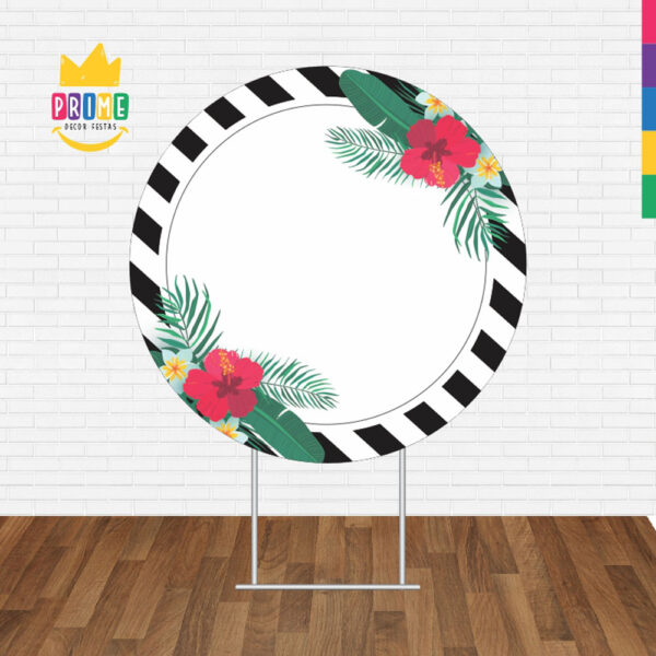 Painel Redondo 3D Floral Tecido Sublimado - Image 2