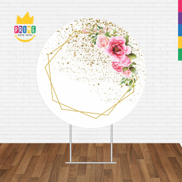 Painel Redondo 3D Floral Tecido Sublimado - Image 2
