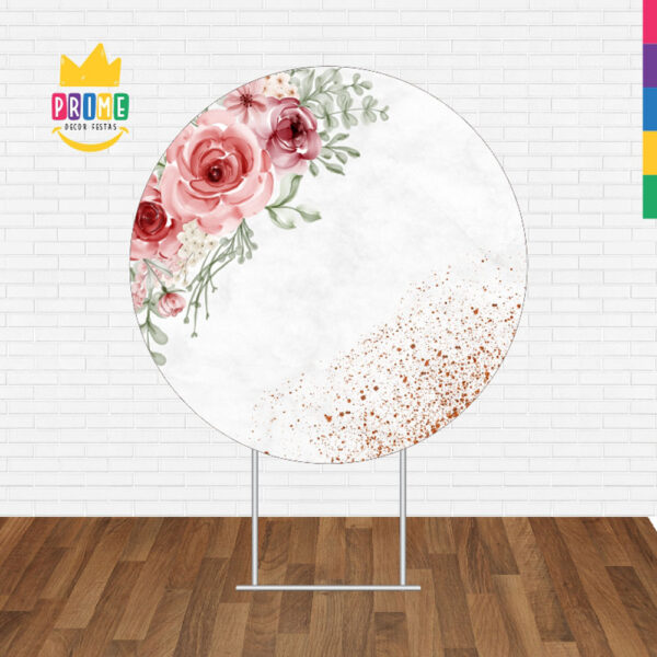 Painel Redondo 3D Floral Tecido Sublimado - Image 2